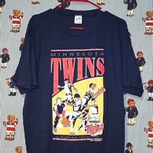 Rare Vtg Minnesota Twins Brock World Inc 1992 MLB USA made T Shirt Xl